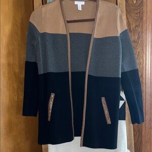 Charter Club Multicolor Open Front Cardigan